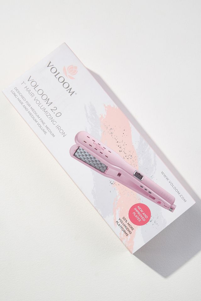 NEW NIB Voloom Petite hot 1” Pro Ceramic Hair Voluminizing Iron Styling Tool Pink