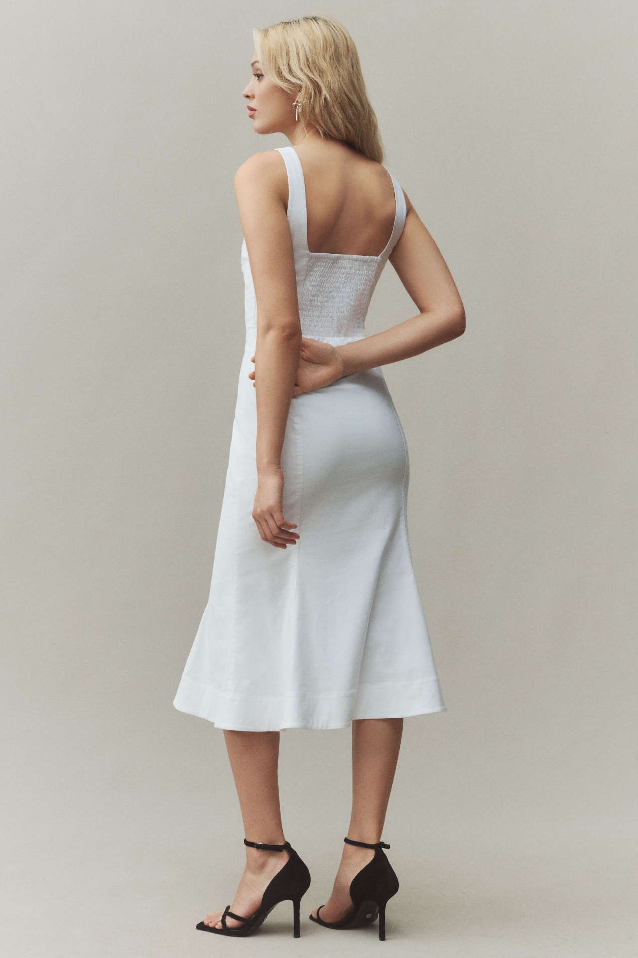 BHLDN Sweetheart Fit & Flare Bow Tie Midi Dress