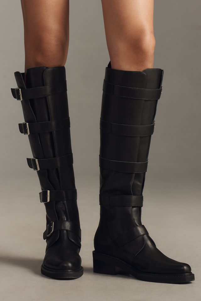 Intentionally Blank Pile Up Knee-High Biker Boots #1