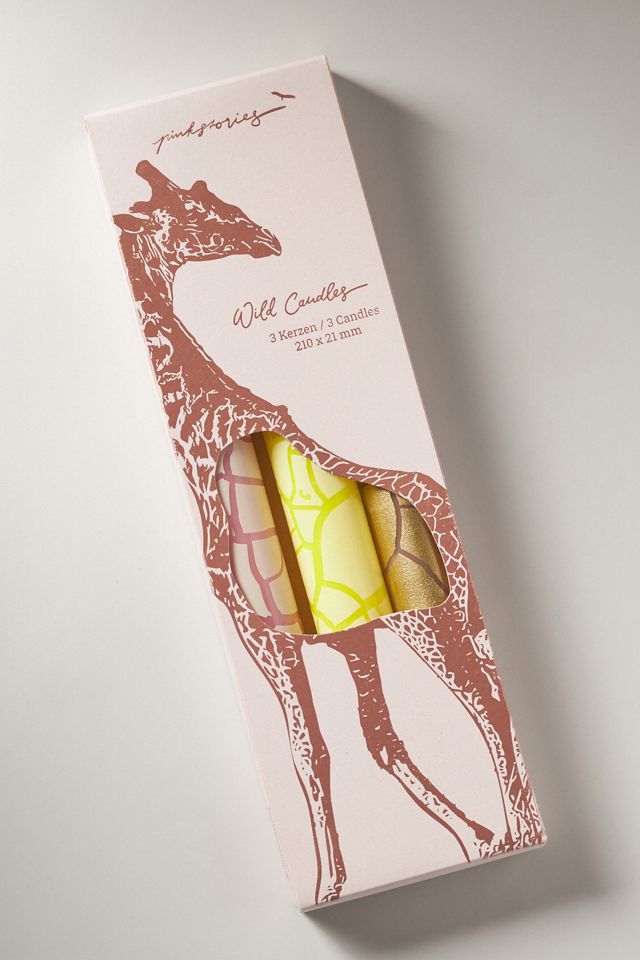 Pink Stories Wild Taper Candles, Set of 3 #1