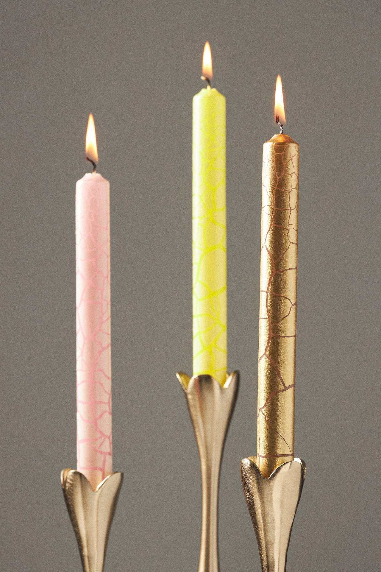 Pink Stories Wild Taper Candles, Set of 3