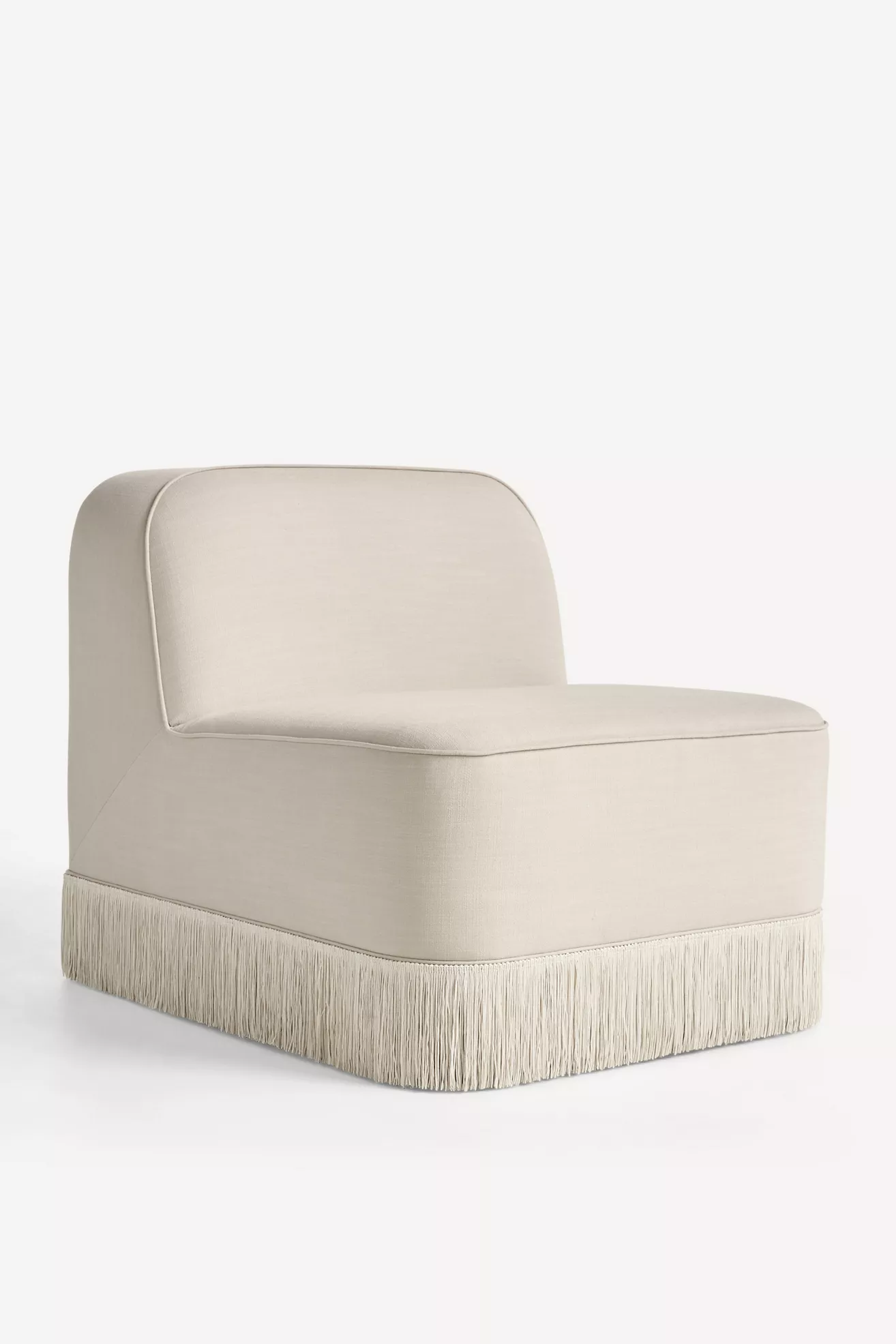 Sinclair Performance Linen Fringe Armless Chair - thumbnail 2