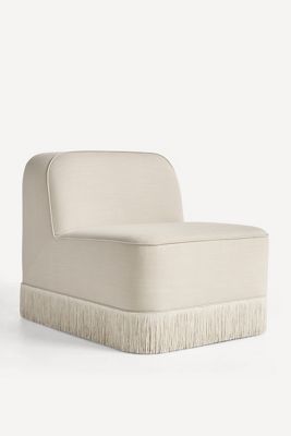 Sinclair Performance Linen Fringe Armless Chair