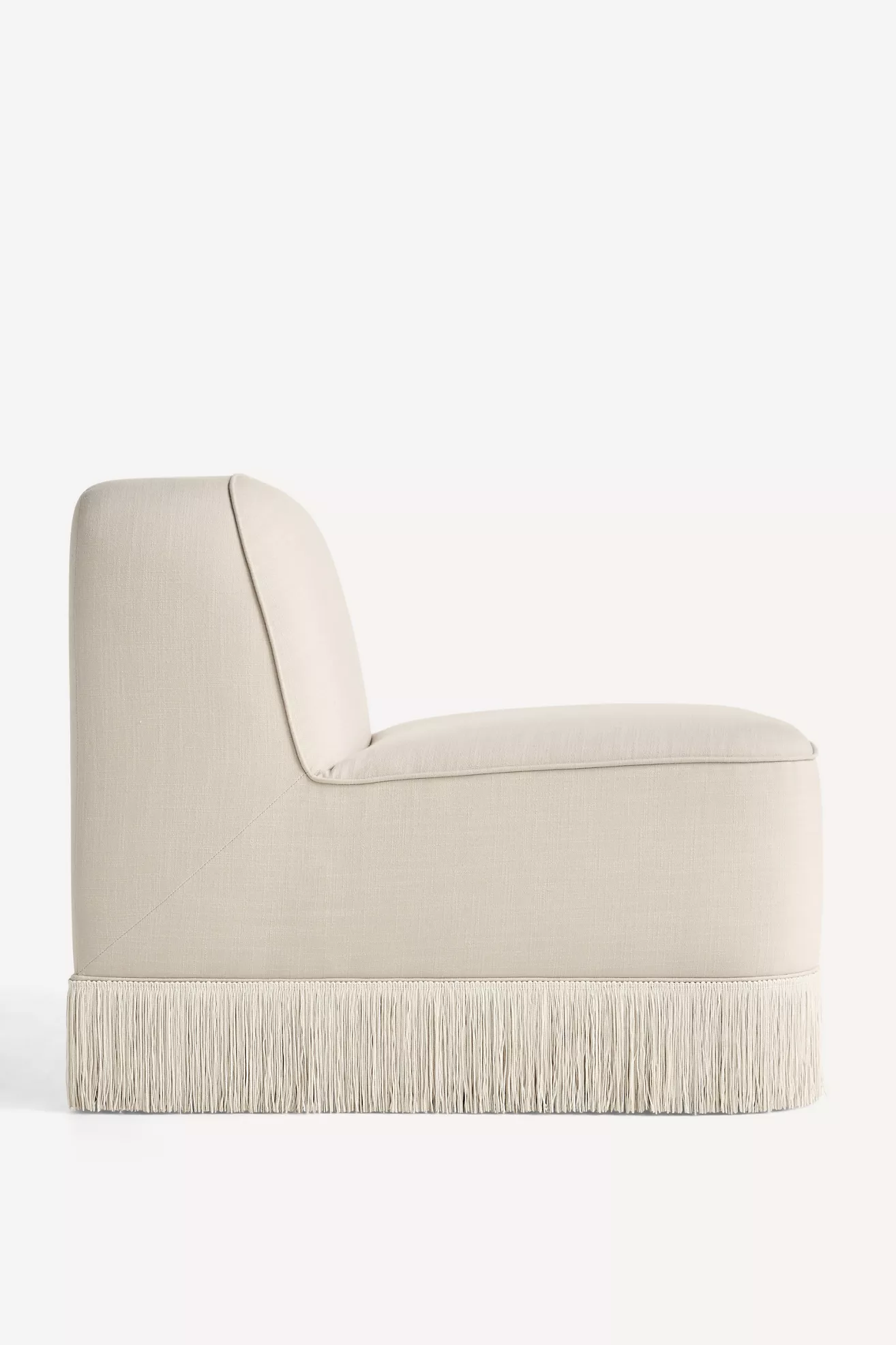 Sinclair Performance Linen Fringe Armless Chair - thumbnail 4