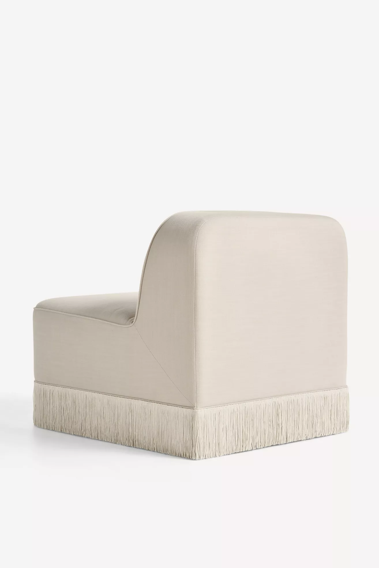 Sinclair Performance Linen Fringe Armless Chair - thumbnail 5
