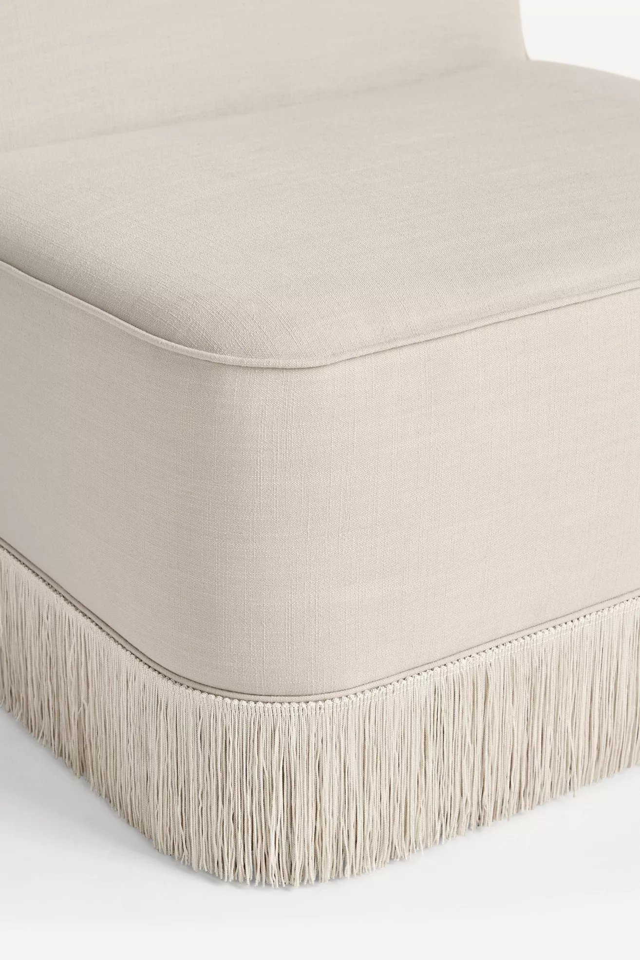 Sinclair Performance Linen Fringe Armless Chair - thumbnail 6
