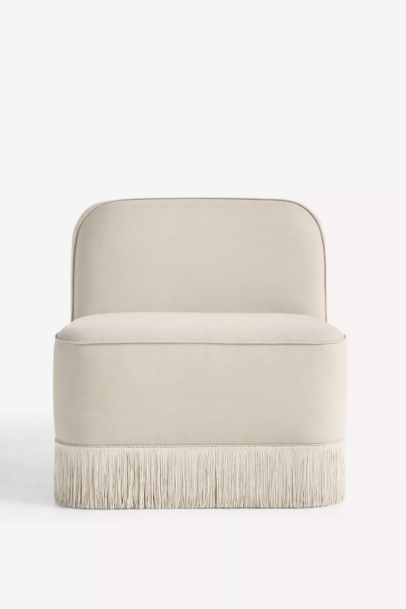 Sinclair Performance Linen Fringe Armless Chair - thumbnail 3