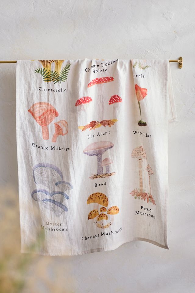 May We Fly Mushroom Forager Dish Towel