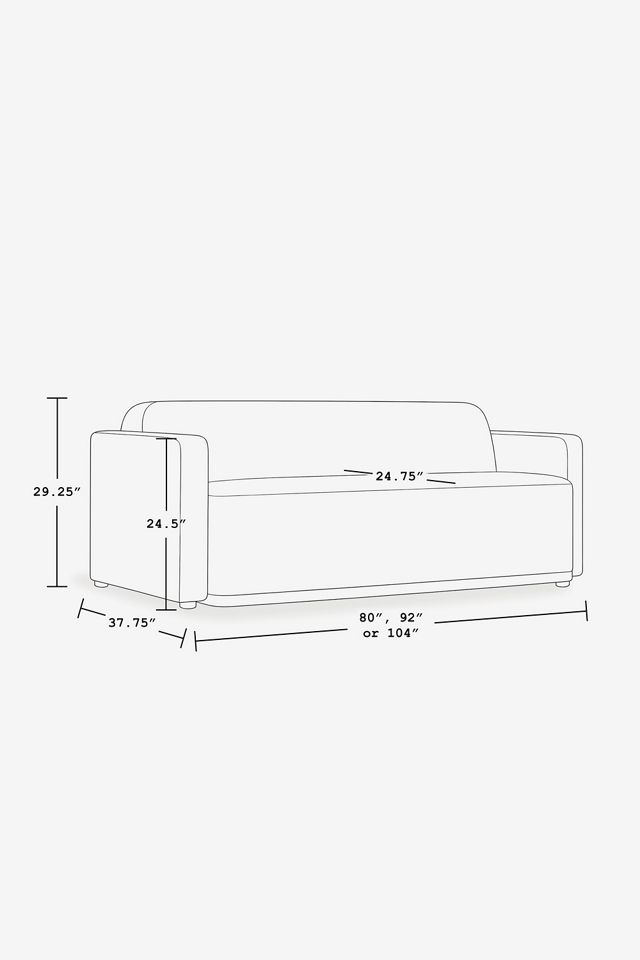 Sinclair Performance Linen Fringe Sofa #8