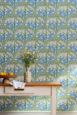 The Savaric Leaves & Trees Garden Green Wallpaper