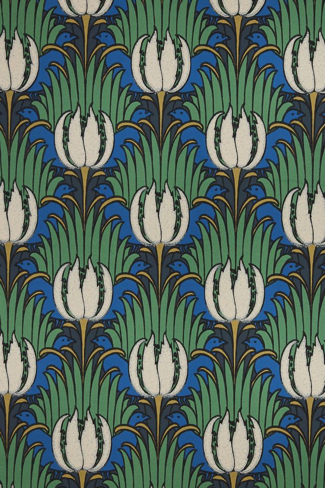 Tulip & Bird Floral Wallpaper #1