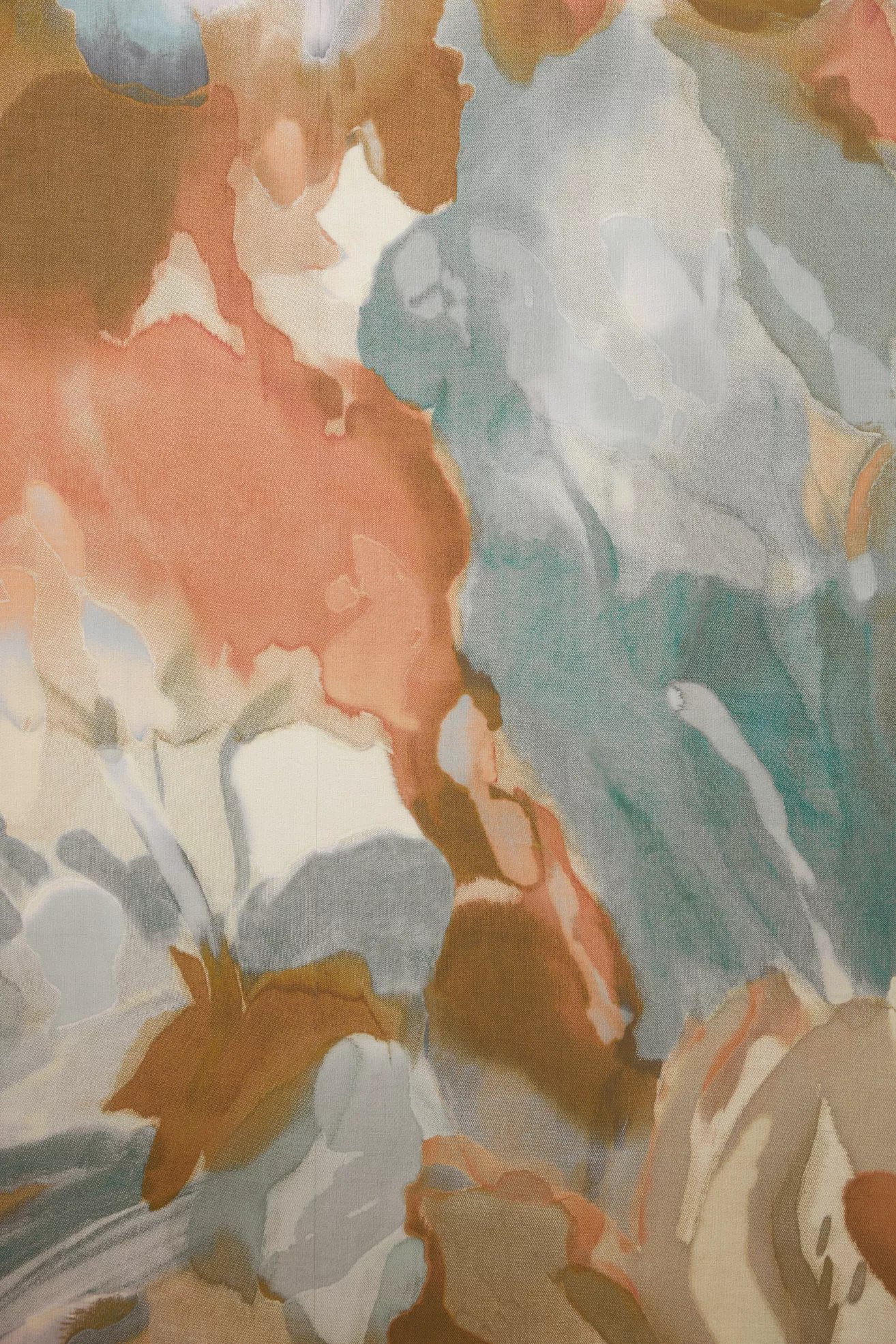 Foresta Abstract Baked Terracotta Cerulean Wallpaper - thumbnail 2