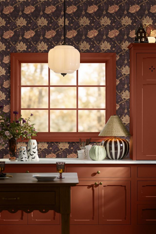 Windrush Floral Aubergine and Wine Wallpaper #1