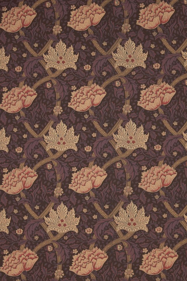 Windrush Floral Aubergine and Wine Wallpaper #1