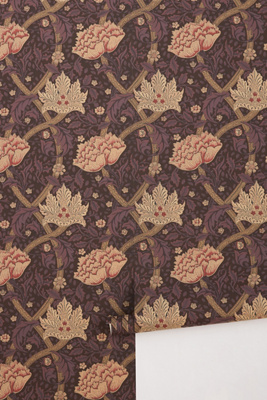 Windrush Floral Aubergine and Wine Wallpaper