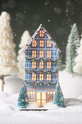 Emily Taylor x Anthropologie Light-Up Holiday Village Paper House