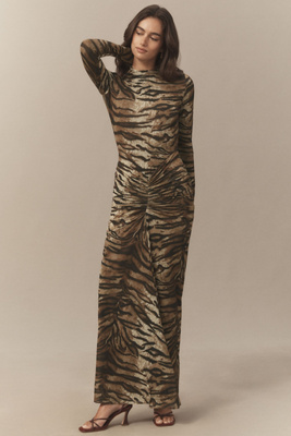 Ronny Kobo Scorpio Ruched Jersey Maxi Dress In Multi