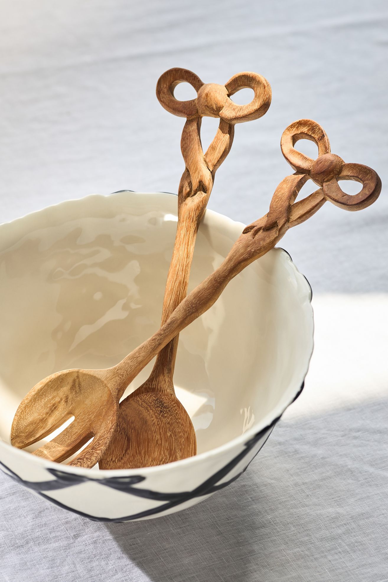 Beau Wood Serve Set - Neutral, Standard, Set Of 2