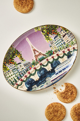 Holiday in the City Stoneware Platter | AnthroHome