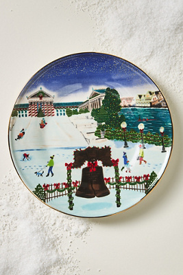Holiday In the City Stoneware Dessert Plate