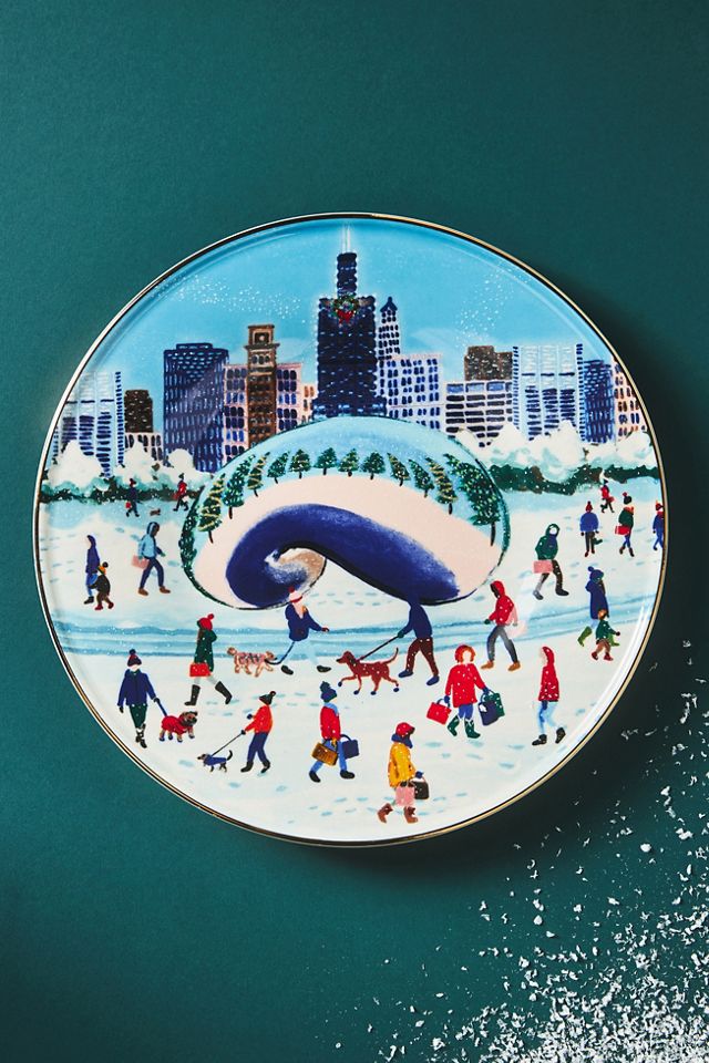Holiday In the City Stoneware Dessert Plate
