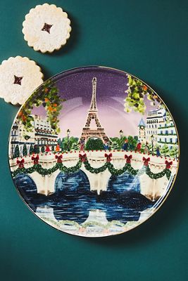 Holiday in the City Stoneware Dessert Plate
