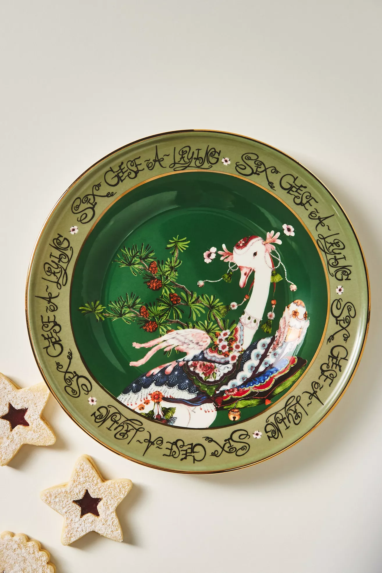 Phannapast Taychamaythakool x Anthropologie Twelve Days of Christmas Stoneware Dessert Plate Day 6