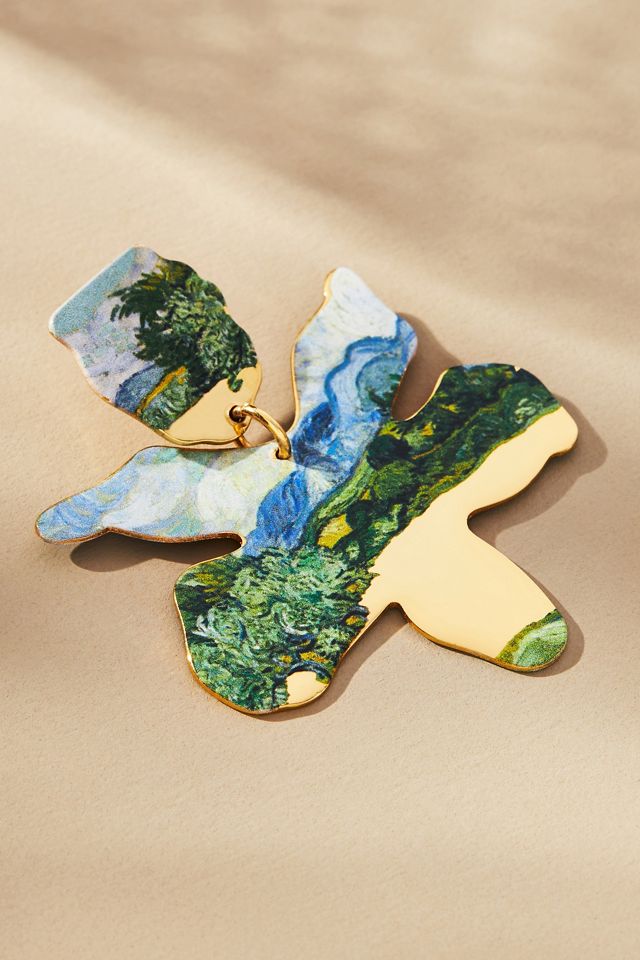 Lele Sadoughi x The Met van Gogh Wheat Fields Small Paper Lily Earrings #1