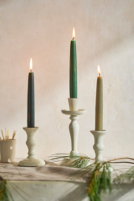 Terrain Unscented Taper Candles, Set Of 6 Greens