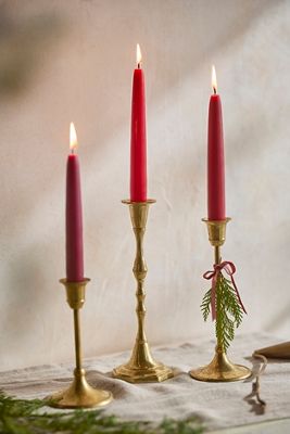 Unscented Taper Candles, Set of 6 Reds