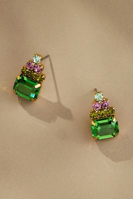Tova Kia Post Earrings In Green