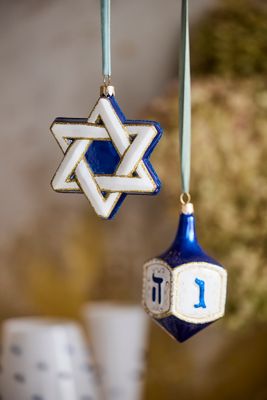 Star of David Glass Ornament