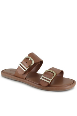 Splendid Women's Farrin Slip On Buckled Slide Sandals In Brown