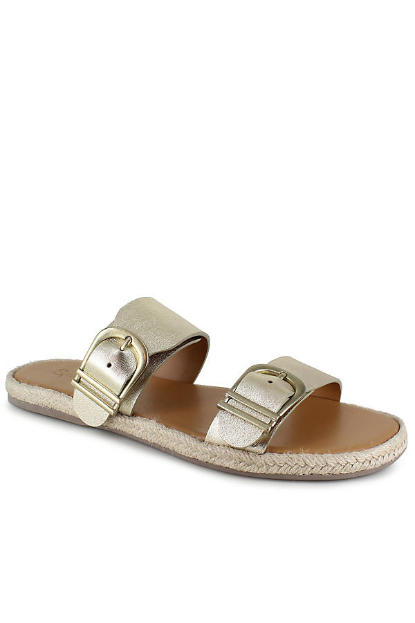 Shop Splendid Farrin Slide Sandals In Gold