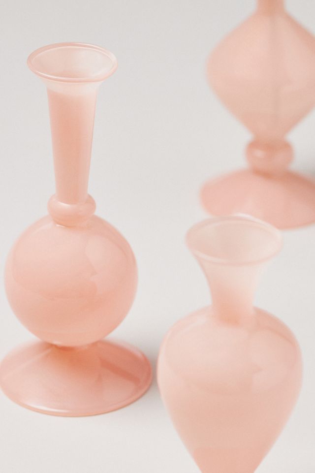 Pink Opaque Bud Vases, Set of 3 #1