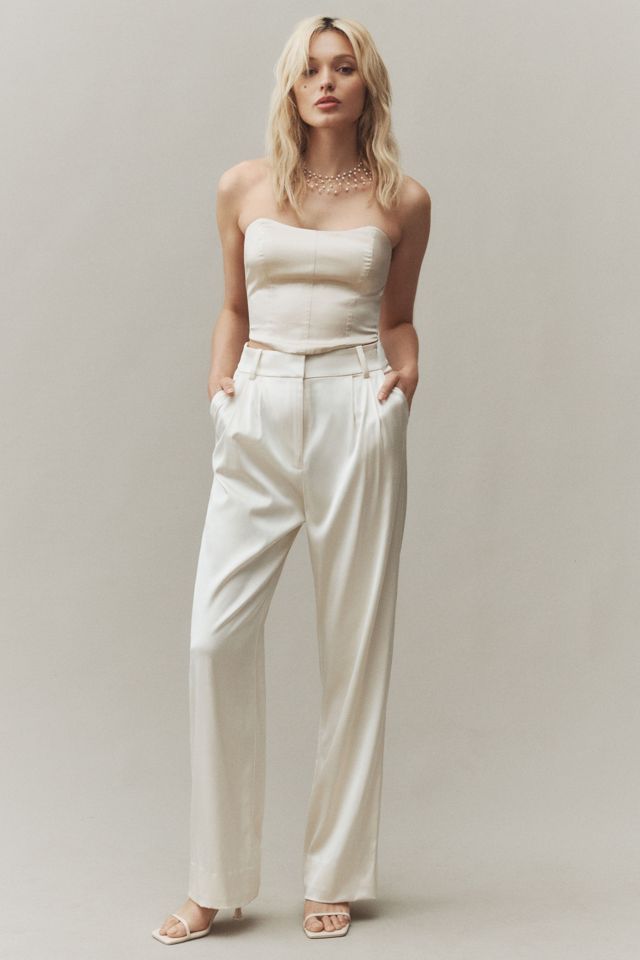 Reformation Maia Strapless Silk Corset Top #1