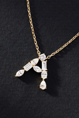 Fine Diamonds By Anthropologie Yellow Gold Diamond Monogram Necklace In Alphabet