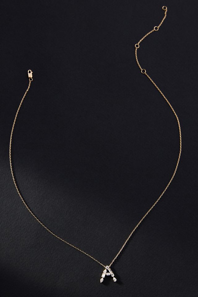 Yellow Gold Diamond Monogram Necklace #2