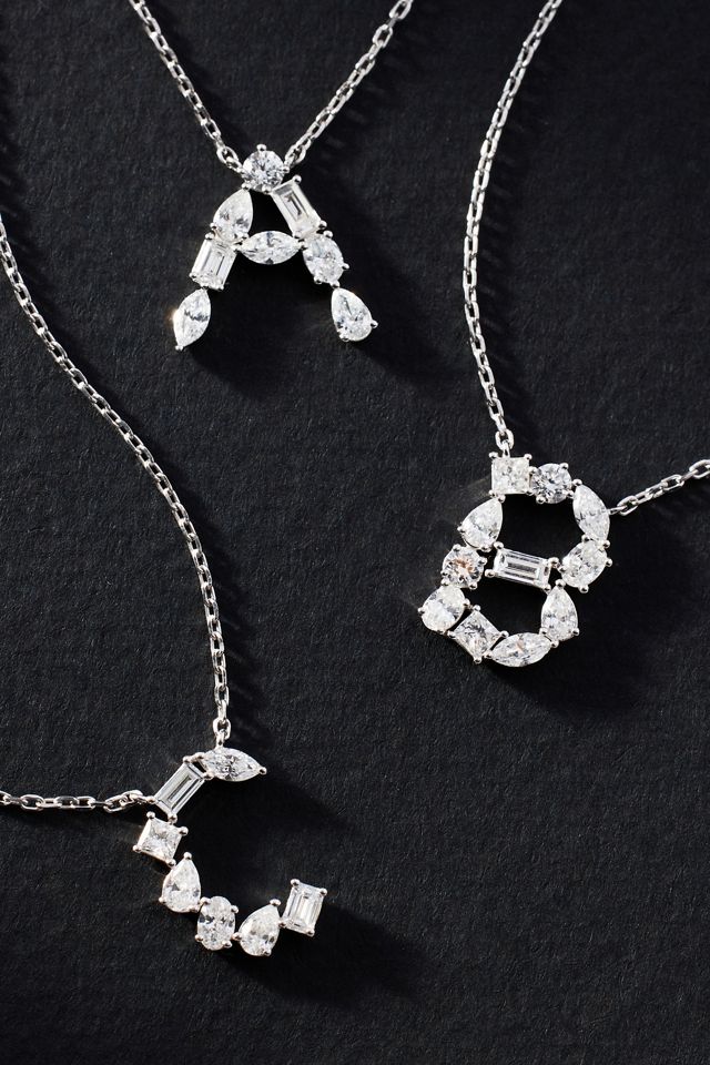 White Gold Diamond Monogram Necklace #1
