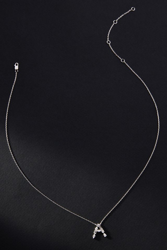 White Gold Diamond Monogram Necklace #2