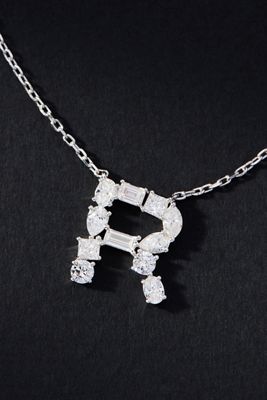 White Gold Diamond Monogram Necklace
