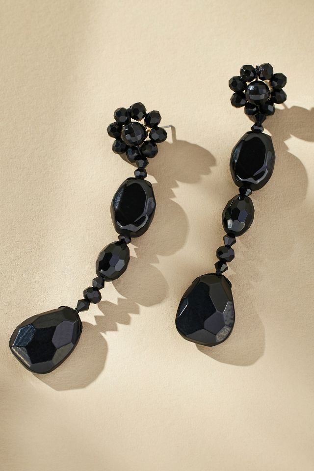 Beaded Drop Earrings by Anthropologie in White