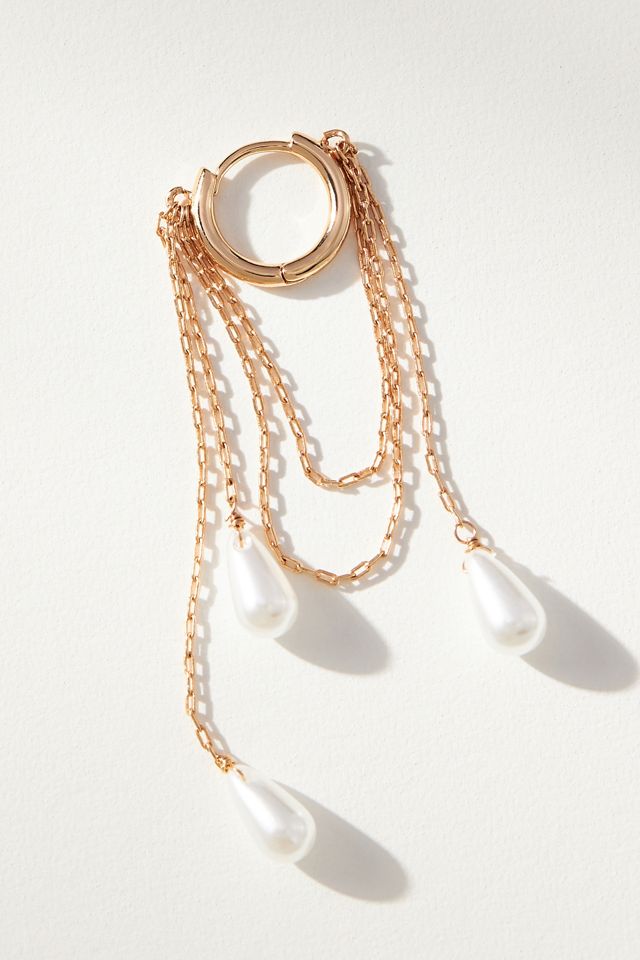 Stone Looped Huggie Hoop Earrings #2