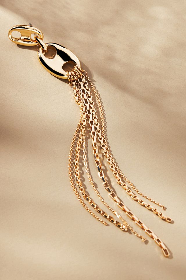 Boucles d'oreilles pendantes à franges en maille Pop Tab #2