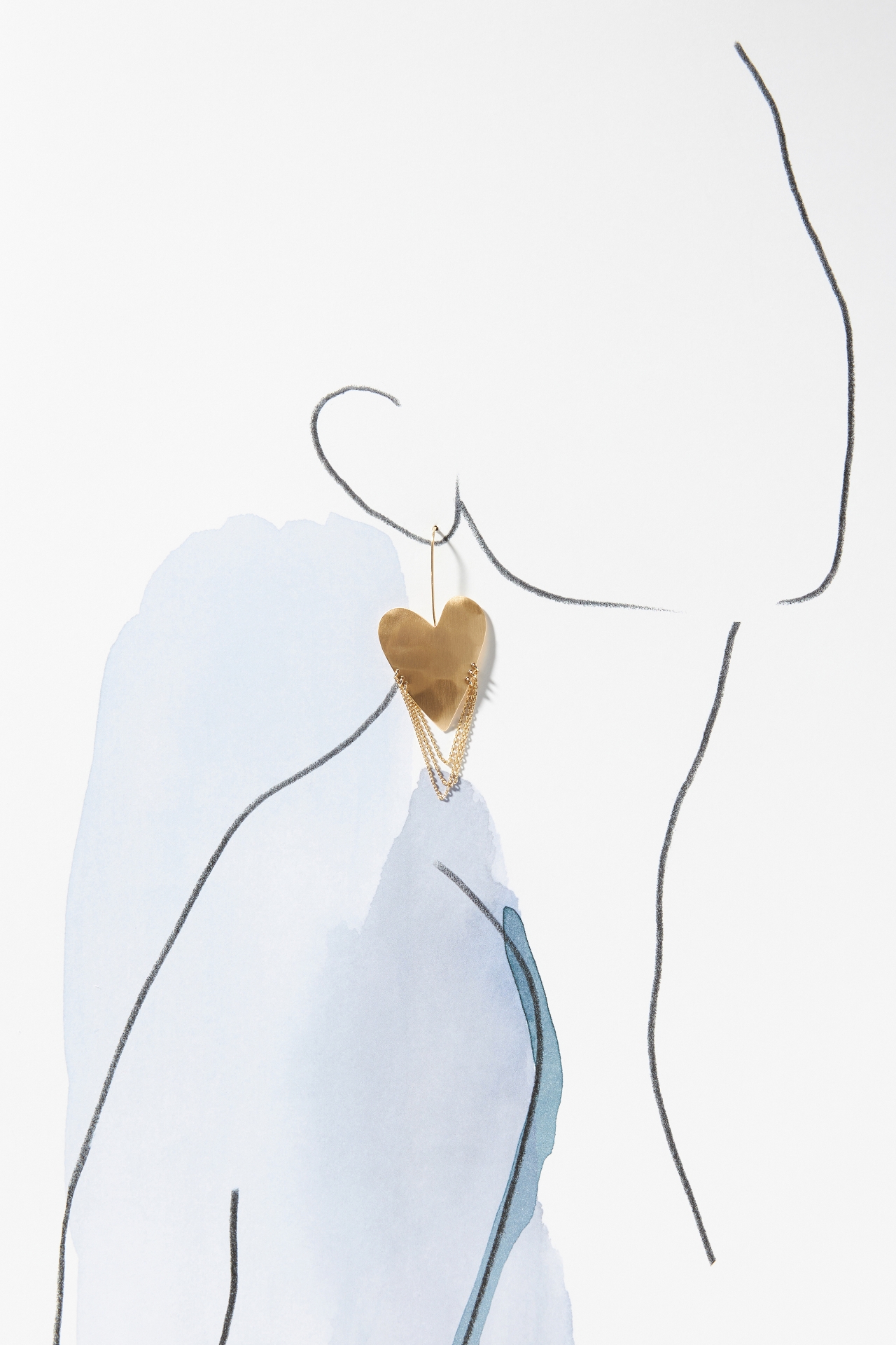 Heart Chain Drop Earrings