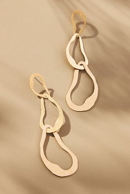 Shop By Anthropologie Xl Wavy Hoop Drop Earrings In Gold