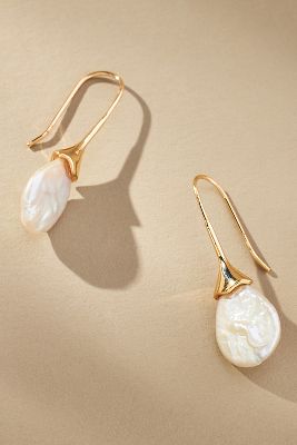 Shop By Anthropologie Pearl-tipped Drop Earrings In White