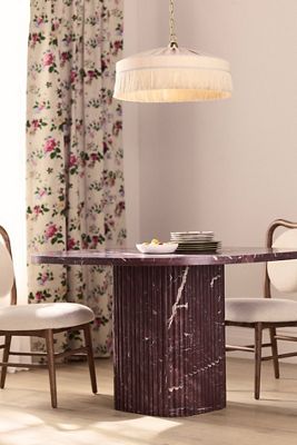 Kanta Square 48"  Fluted Marble Dining Table