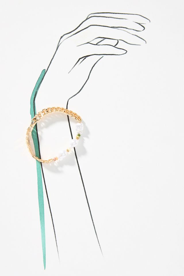 Triple Pearl Watchband Bracelet #2