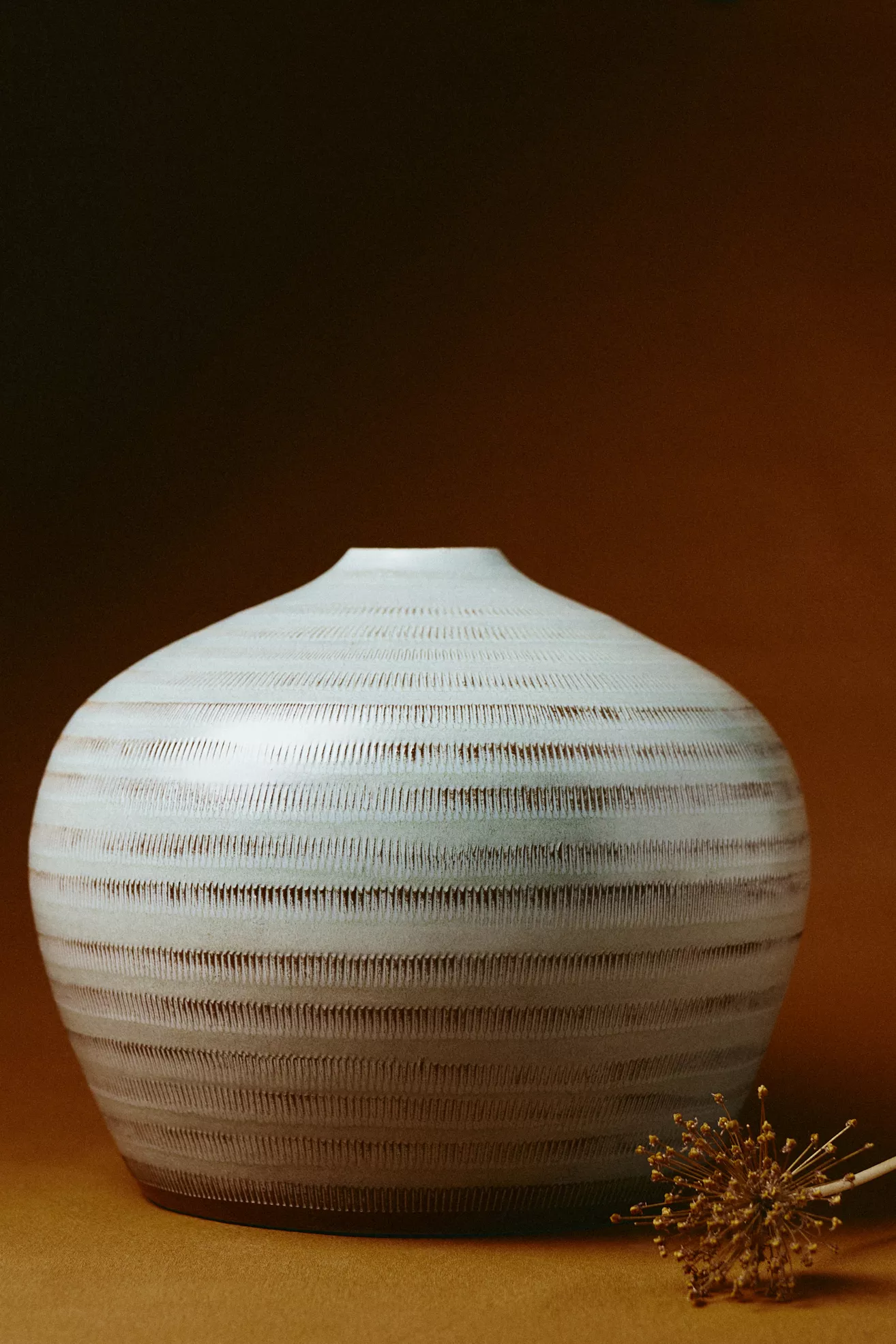 Sonia Dark Cyan Ceramic Round Vase